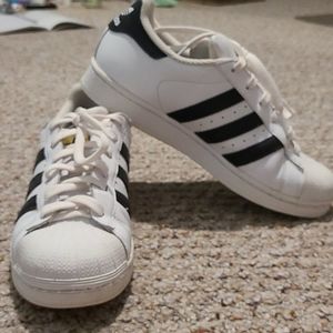 Adidas White and Black Superstars